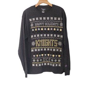 UFC Knights Happy Holidays Long Sleeve T-Shirt Christmas Unisex Medium Champion